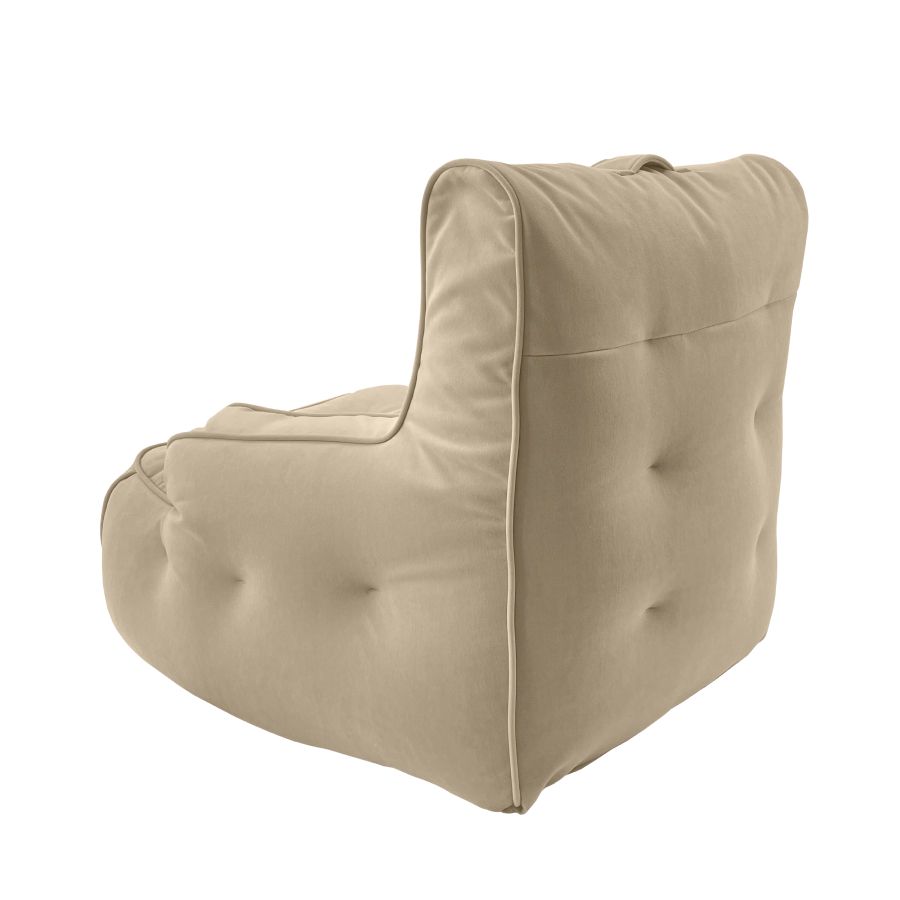 натуральное уличное лаунж-кресло Tranquility Armchair велюровое для террасы, сада и веранды