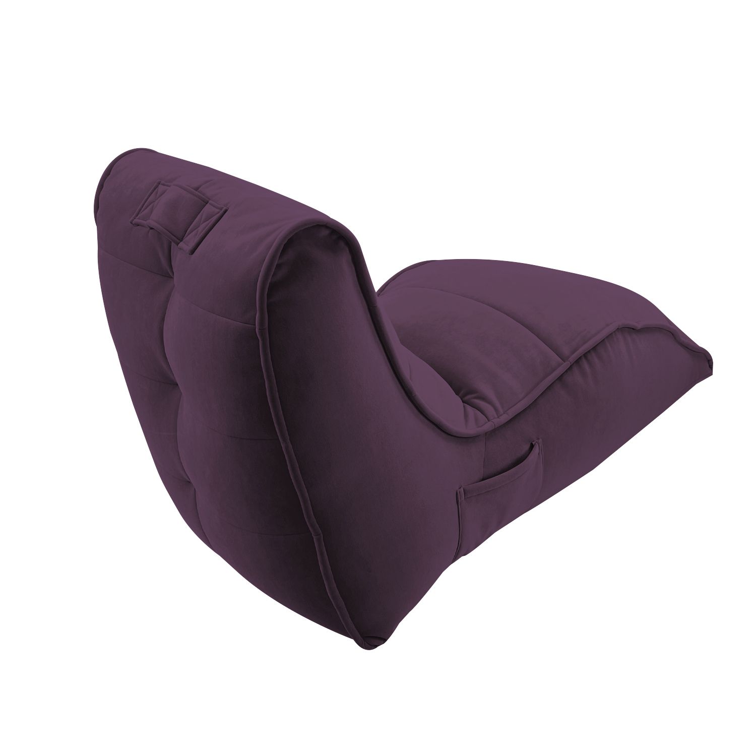 баклажановое бескаркасный лаунж-диван Avatar Sofa велюровое в интерьере гостиная