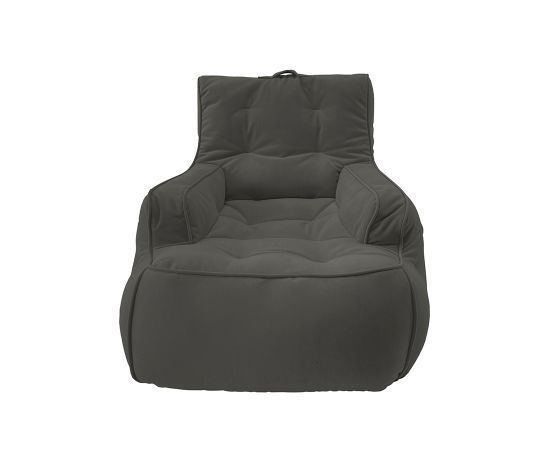 чёрное-графитовое уличное лаунж-кресло Tranquility Armchair велюровое для террасы, сада и веранды