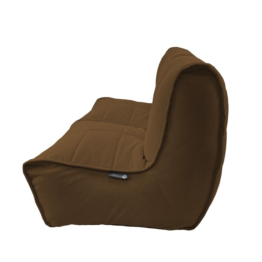 шоколадное двойной модульный диван Twin Couch велюровое для гостиной и переговорной — крупный план