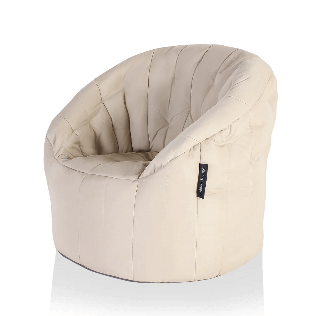 бежевое полукруглое бескаркасное кресло Butterfly Sofa уличное (Oxford) для гостиной, домашнего кинотеатра и офиса
