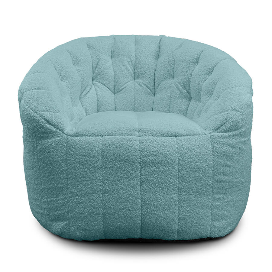 мятное полукруглое бескаркасное кресло Butterfly Sofa из искусственного меха для гостиной, домашнего кинотеатра и офиса