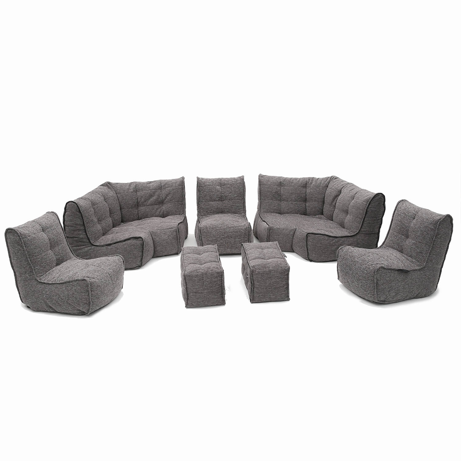 тёмно-серое максимальный лаунж-гарнитур Mod6 Lounge Max из Sofa Weave в интерьере гостиная