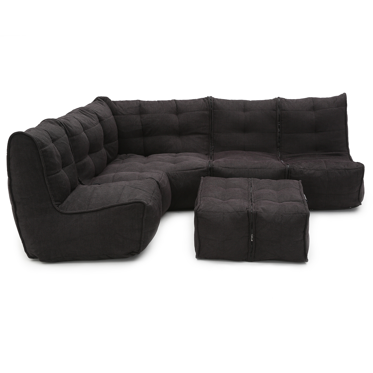 чёрное-графитовое большой лаунж-гарнитур Mod5 Living Lounge из Sofa Weave в интерьере гостиная