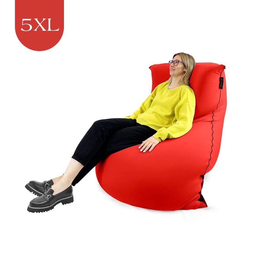 красное мягкое кресло-мешок SNUGG эластичное (спандекс) для детской, гостиной и игровой зоны