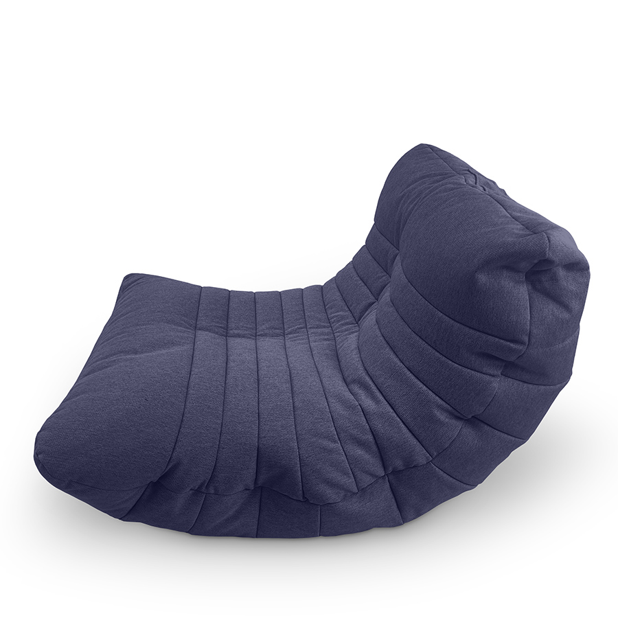 синее акустический бескаркасный диван Acoustic Sofa жаккардовое для домашнего кинотеатра, офиса и студии — крупный план