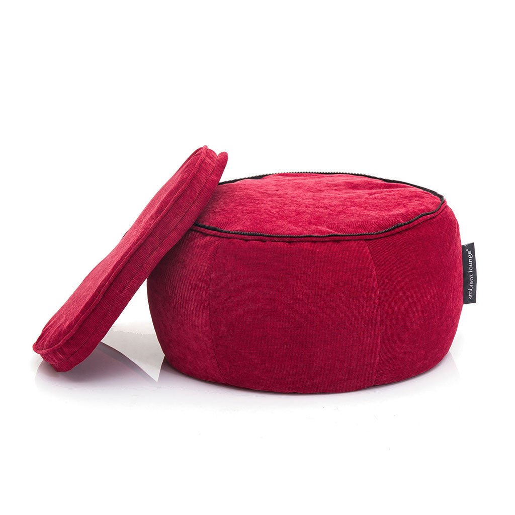 красное пуф с подлокотниками Wing Ottoman из Sofa Weave в интерьере гостиная