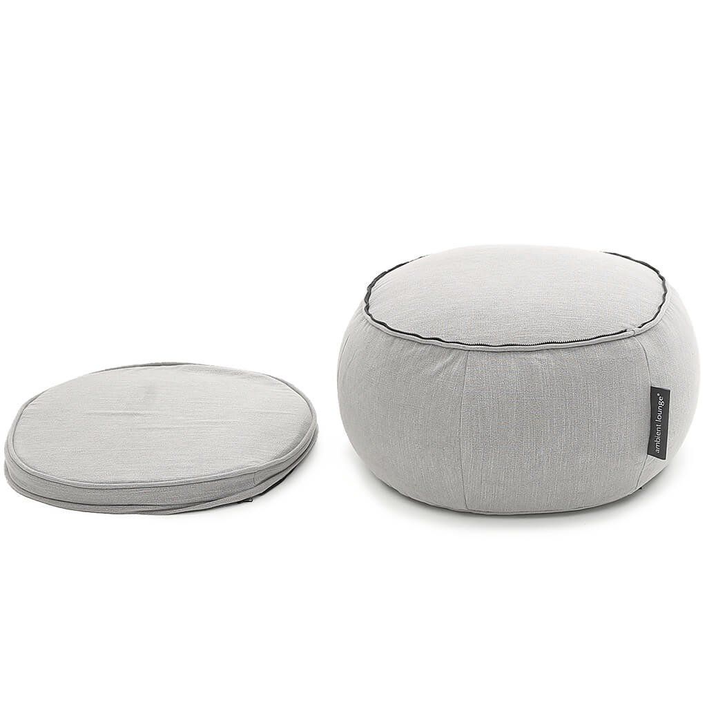 серое пуф с подлокотниками Wing Ottoman из Sofa Weave для гостиной и лаунж-зоны — вид сбоку