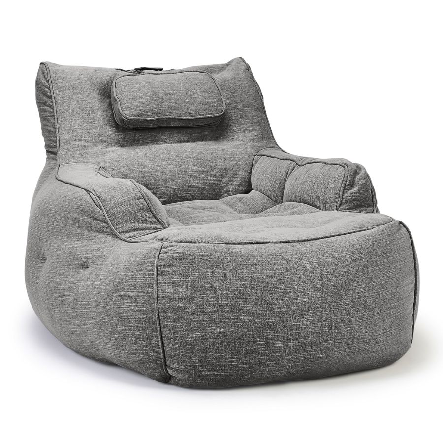 тёмно-серое уличное лаунж-кресло Tranquility Armchair шенилловое для террасы, сада и веранды