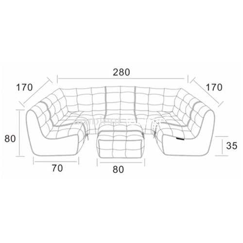 тёмно-серое максимальный лаунж-гарнитур Mod6 Lounge Max из Sofa Weave для гостиной и event-пространства
