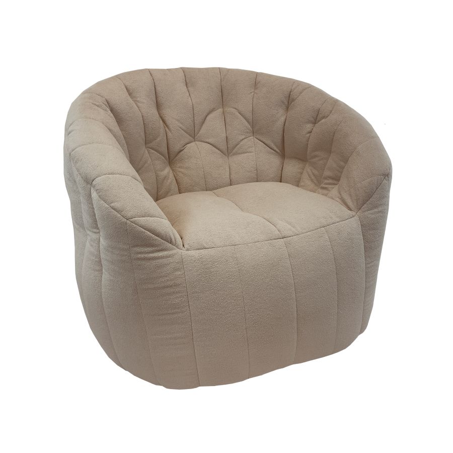 натуральное полукруглое бескаркасное кресло Butterfly Sofa в интерьере гостиная