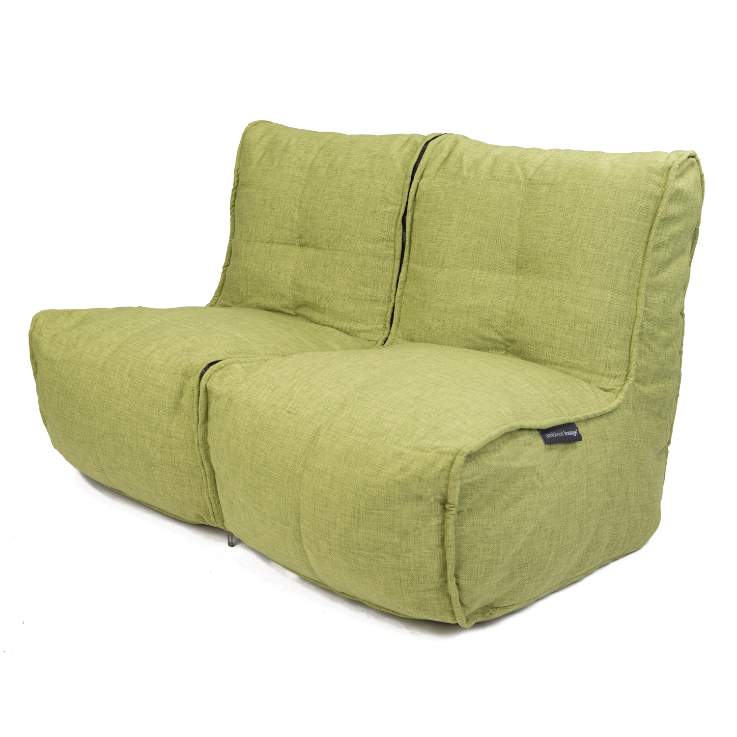 зелёное двойной модульный диван Twin Couch из Sofa Weave для гостиной и переговорной — вид сбоку