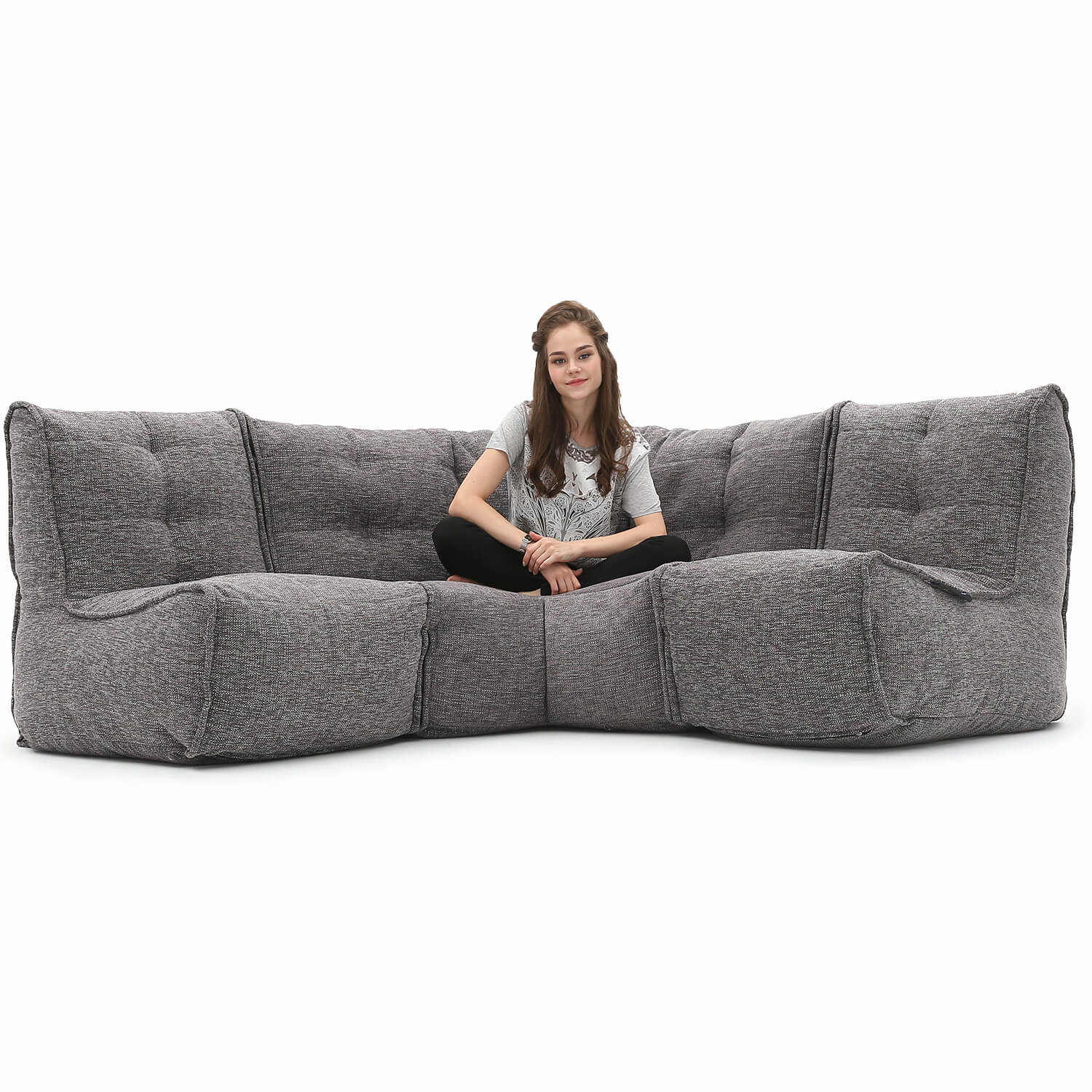 тёмно-серое угловой модульный диван Mod3 Cozy Corner из Sofa Weave — дизайн и качество