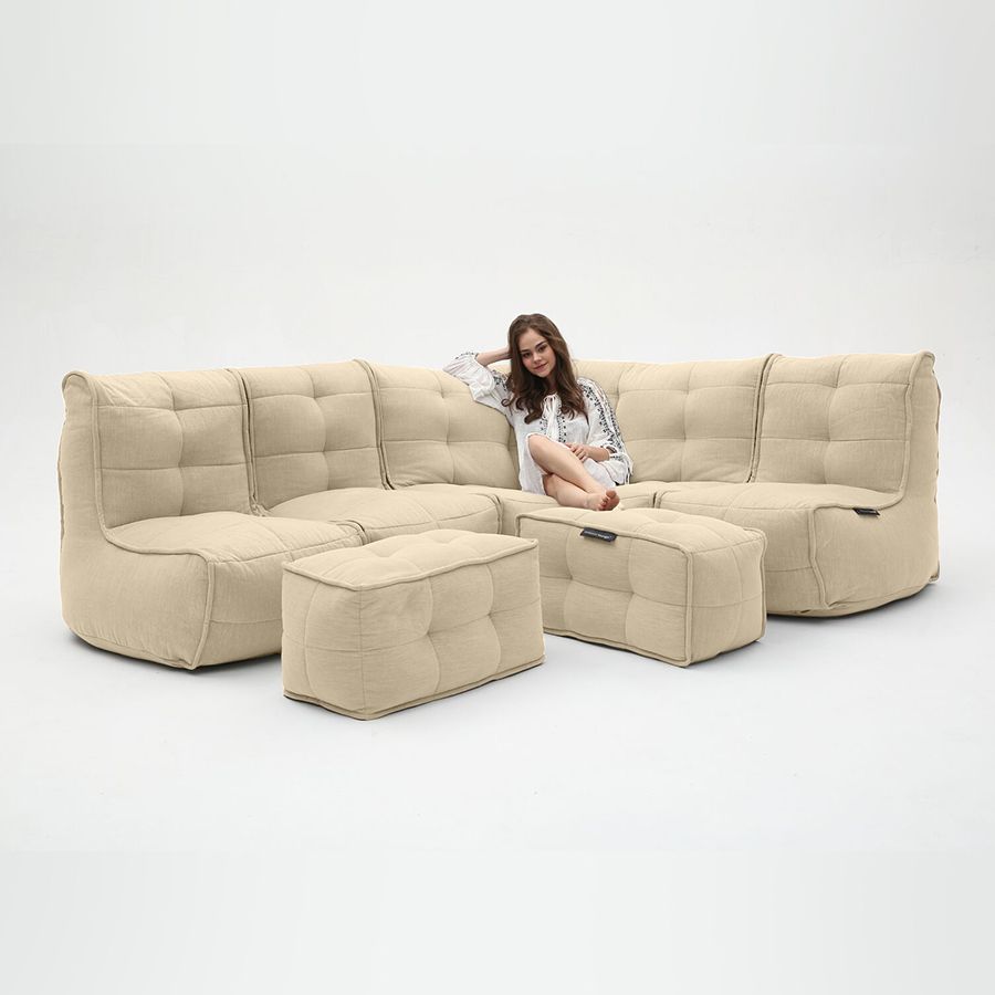 натуральное большой лаунж-гарнитур Mod5 Living Lounge шенилловое для гостиной и event-пространства — вид сбоку