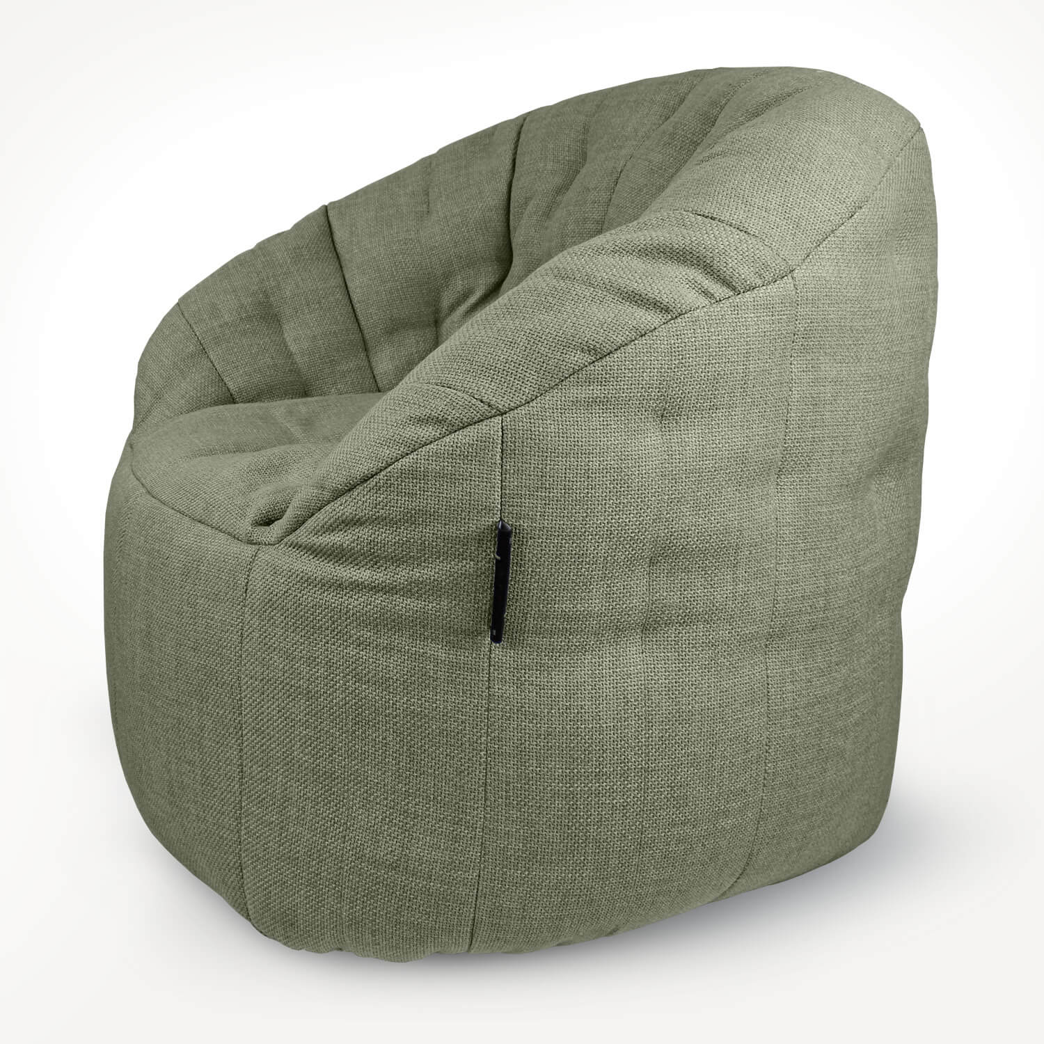 зелёное полукруглое бескаркасное кресло Butterfly Sofa из рогожки для гостиной, домашнего кинотеатра и офиса
