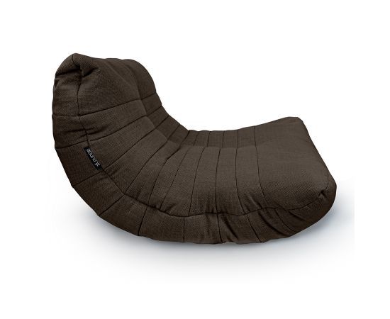 шоколадное акустический бескаркасный диван Acoustic Sofa из рогожки для домашнего кинотеатра, офиса и студии — крупный план