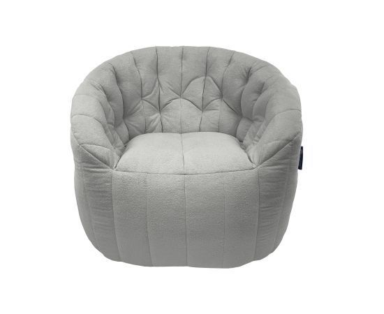 серое полукруглое бескаркасное кресло Butterfly Sofa для гостиной, домашнего кинотеатра и офиса