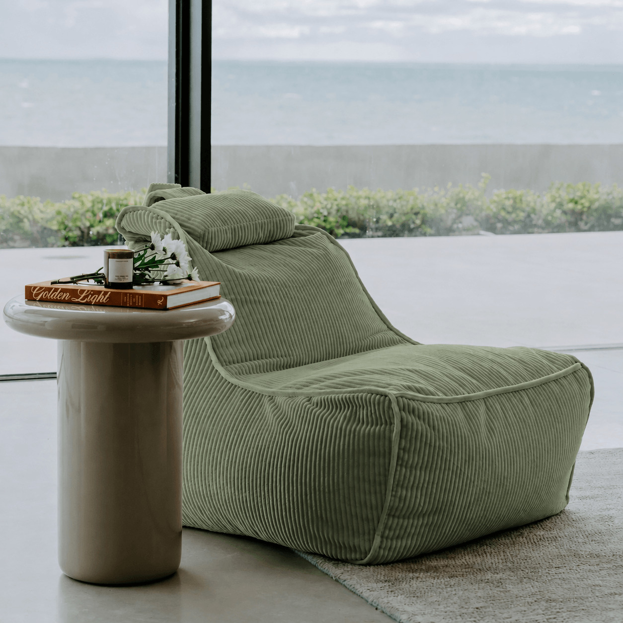 Бескаркасное кресло Tivoli Lounger в вельвете Lime Citrus — зелёный цвет, Ambient Lounge