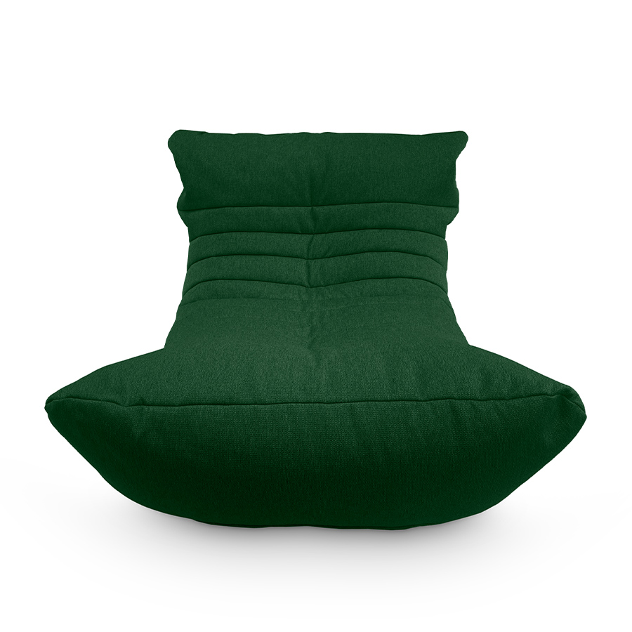 зелёное акустический бескаркасный диван Acoustic Sofa жаккардовое для домашнего кинотеатра, офиса и студии — фото в интерьере