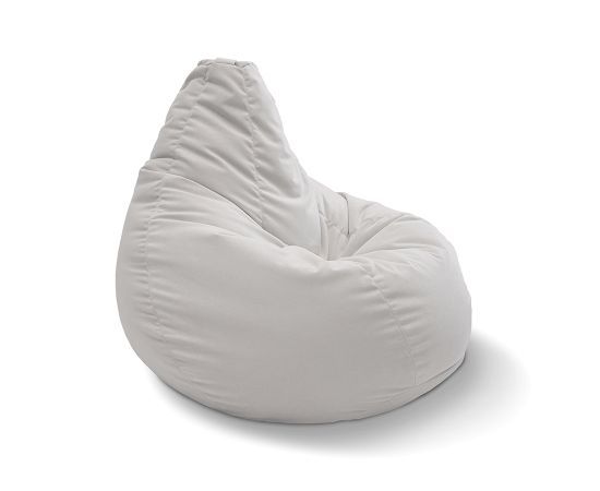 светло-серое классический пуф-мешок Bean Bag велюровое для детской, игровой и офиса — крупный план