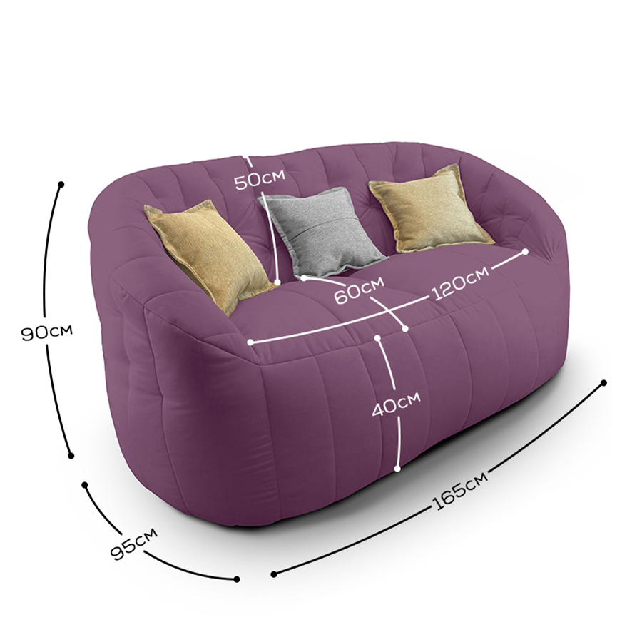 розовое двойной бескаркасный диван Butterfly Twin Sofa велюровое для гостиной и домашнего кинотеатра