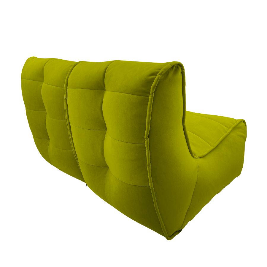 зелёное двойной модульный диван Twin Couch велюровое для гостиной и переговорной — вид сбоку