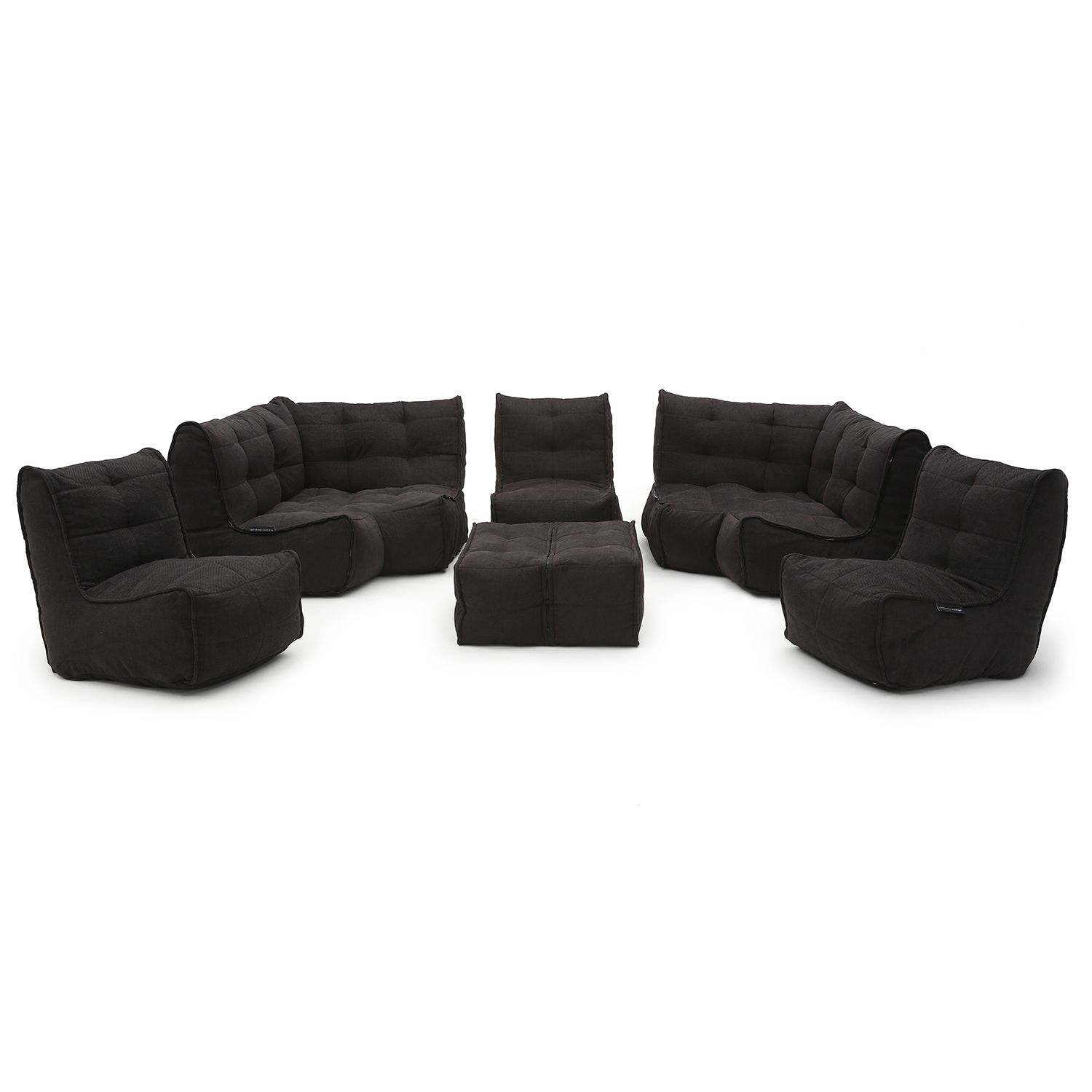 чёрное-графитовое максимальный лаунж-гарнитур Mod6 Lounge Max из Sofa Weave для гостиной и event-пространства