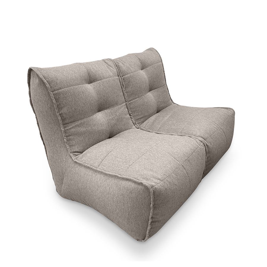 серое двойной модульный диван Twin Couch жаккардовое для гостиной и переговорной — крупный план