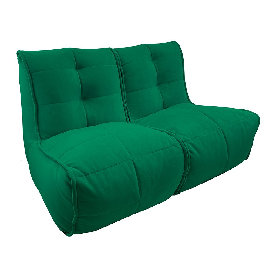 зелёное двойной модульный диван Twin Couch велюровое для гостиной и переговорной