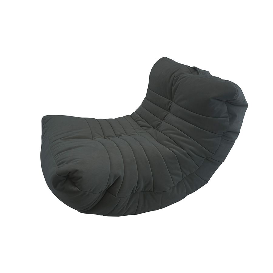 чёрное-графитовое акустический бескаркасный диван Acoustic Sofa велюровое для домашнего кинотеатра, офиса и студии
