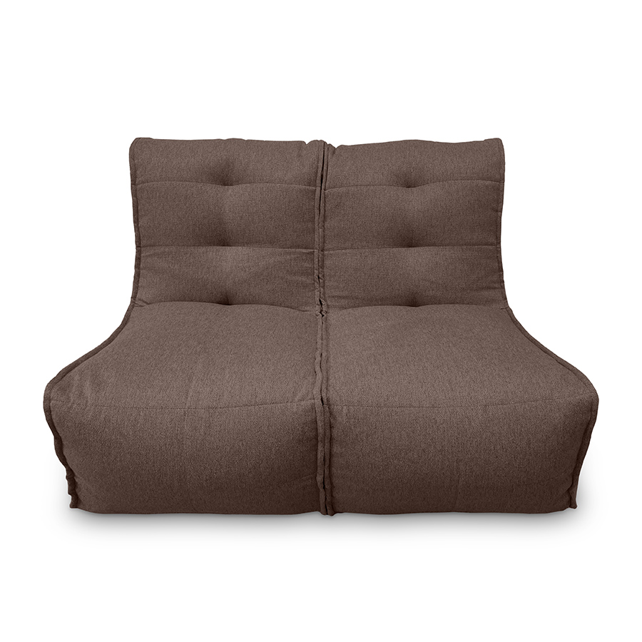 шоколадное двойной модульный диван Twin Couch жаккардовое для гостиной и переговорной