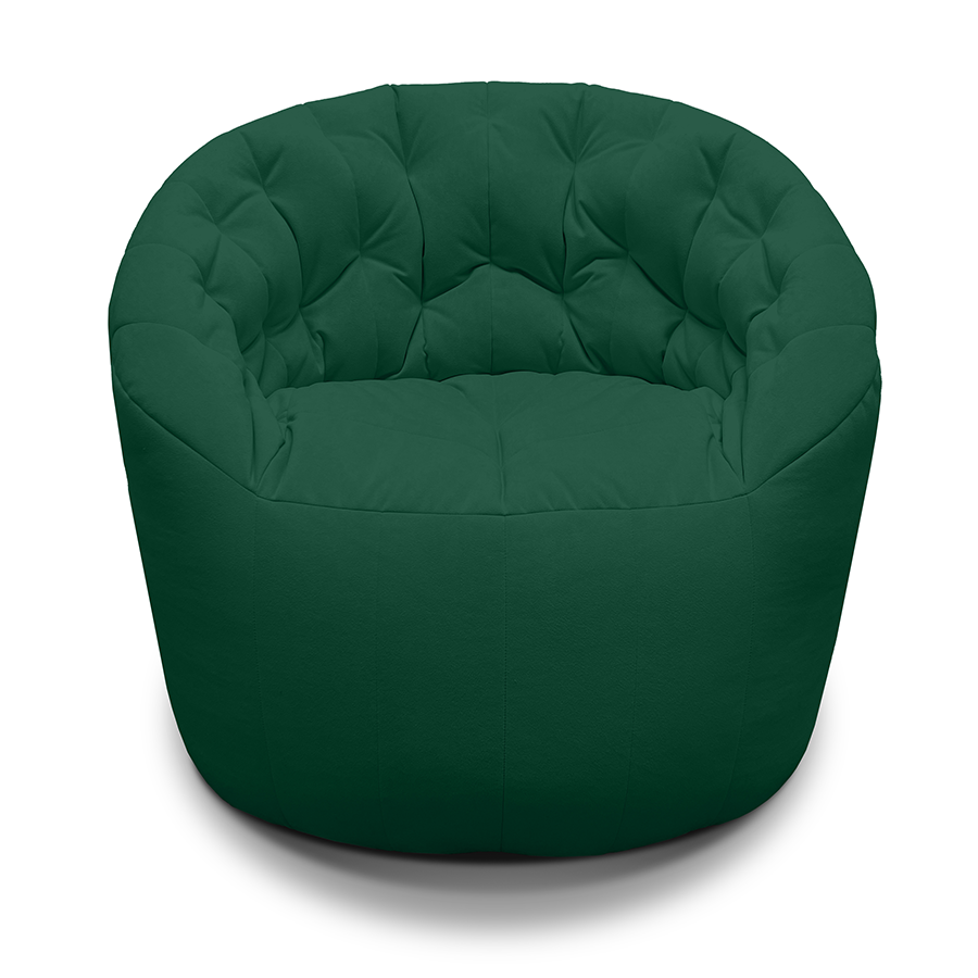 Купить лёгкое бескаркасное кресло Butterfly Light Sofa - Forest Green (зеленый Велюр)