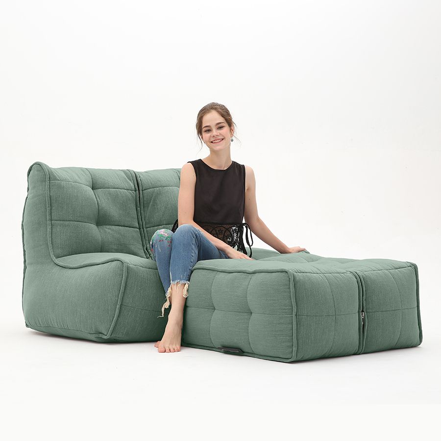 мятное просторный модульный диван Twin Couch Deluxe шенилловое для гостиной и лаунж-зоны