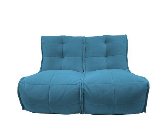 синее двойной модульный диван Twin Couch под замшу в интерьере гостиная
