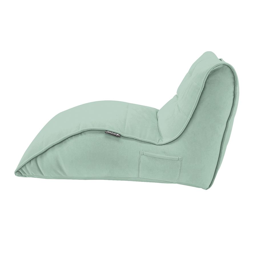 синее кресло-шезлонг бескаркасное Butterfly Chaise велюровое для гостиной, спальни и лаунж-зоны