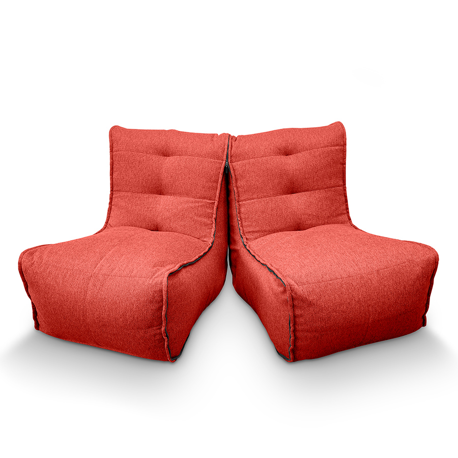 красное двойной модульный диван Twin Couch жаккардовое для гостиной и переговорной — фото в интерьере