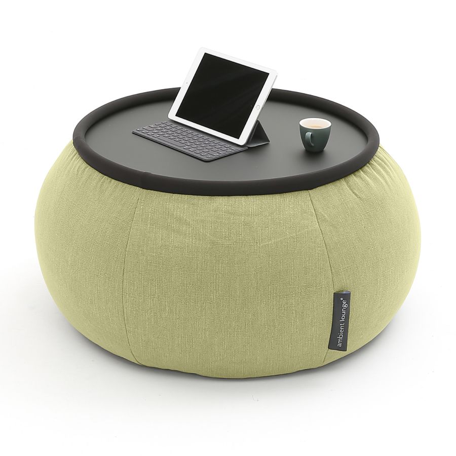 зелёное складной столик Versa Table шенилловое для гостиной и лаунж-зоны рядом с диваном — вид сбоку