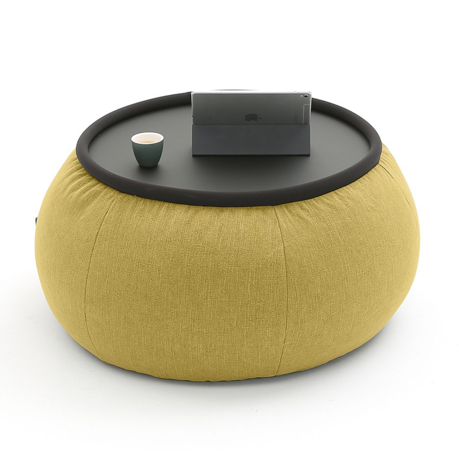 жёлтое складной столик Versa Table шенилловое для гостиной и лаунж-зоны рядом с диваном