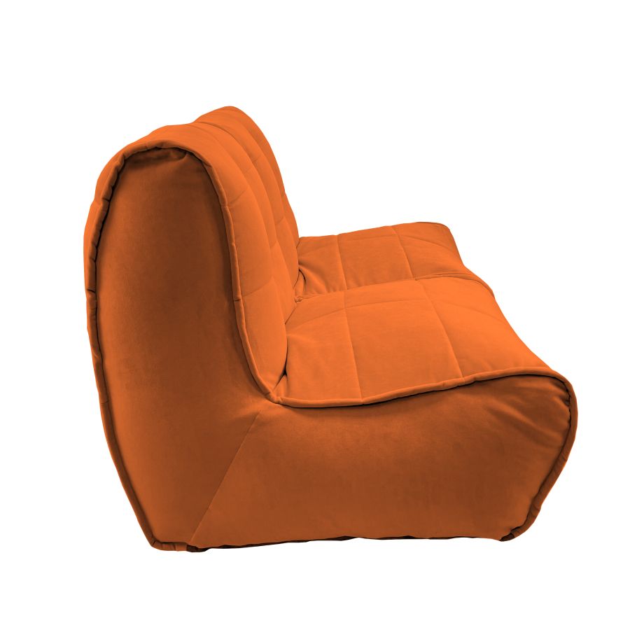 терракотовое двойной модульный диван Twin Couch велюровое для гостиной и переговорной — фото в интерьере