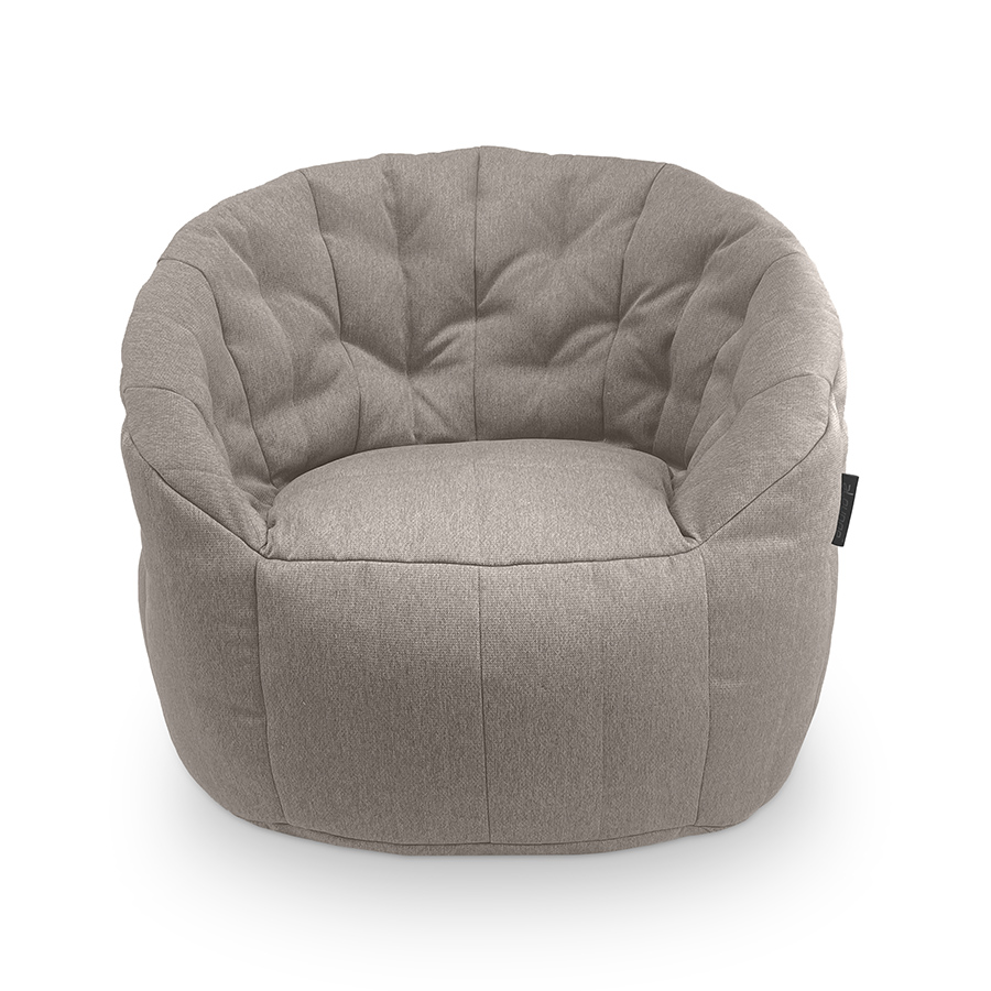 серое полукруглое бескаркасное кресло Butterfly Sofa жаккардовое для гостиной, домашнего кинотеатра и офиса