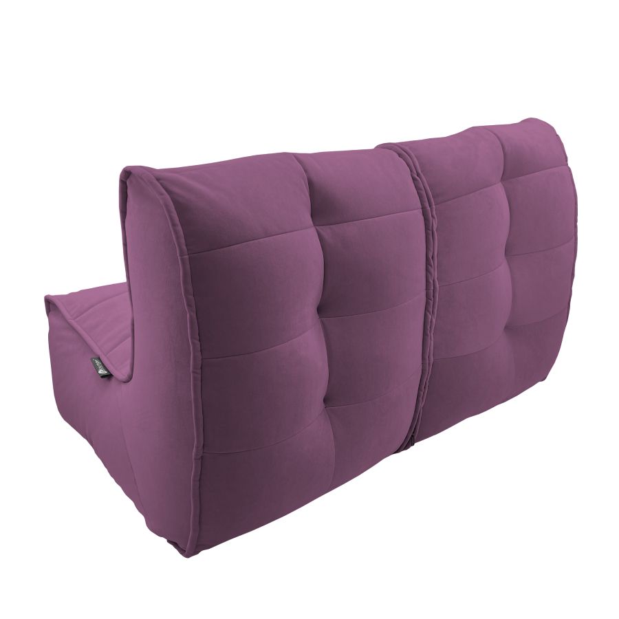 розовое двойной модульный диван Twin Couch велюровое для гостиной и переговорной — крупный план