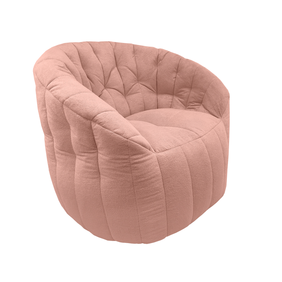 розовое полукруглое бескаркасное кресло Butterfly Sofa микровелюровое в интерьере гостиная