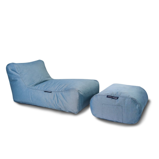 джинсово-синее уличный шезлонг Studio Chaise уличное (Oxford) для террасы, бассейна и сада — фото в интерьере
