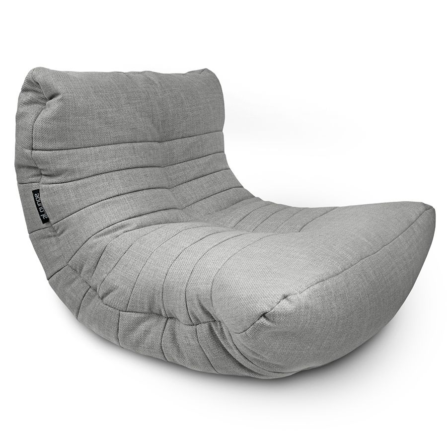 серое акустический бескаркасный диван Acoustic Sofa из рогожки для домашнего кинотеатра, офиса и студии — фото в интерьере