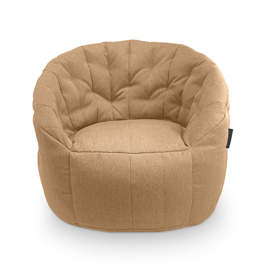 натуральное полукруглое бескаркасное кресло Butterfly Sofa жаккардовое в интерьере гостиная