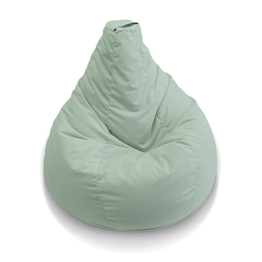 мятное классический пуф-мешок Bean Bag велюровое для детской, игровой и офиса — фото в интерьере