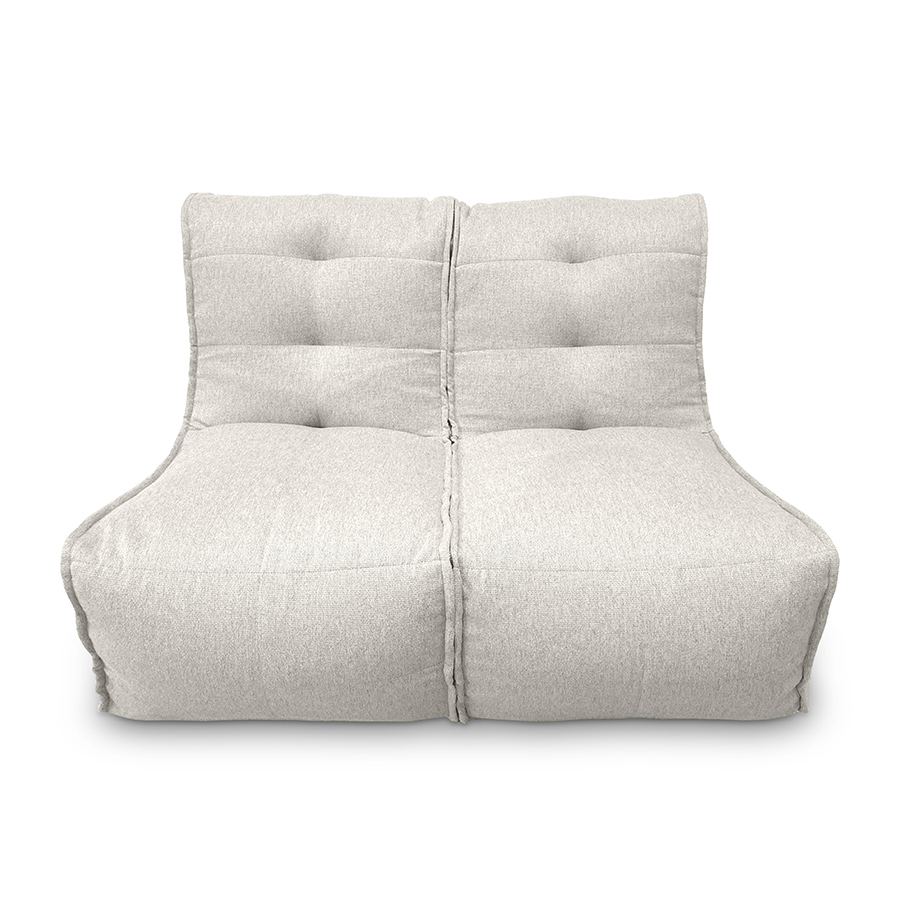 светло-серое двойной модульный диван Twin Couch жаккардовое для гостиной и переговорной