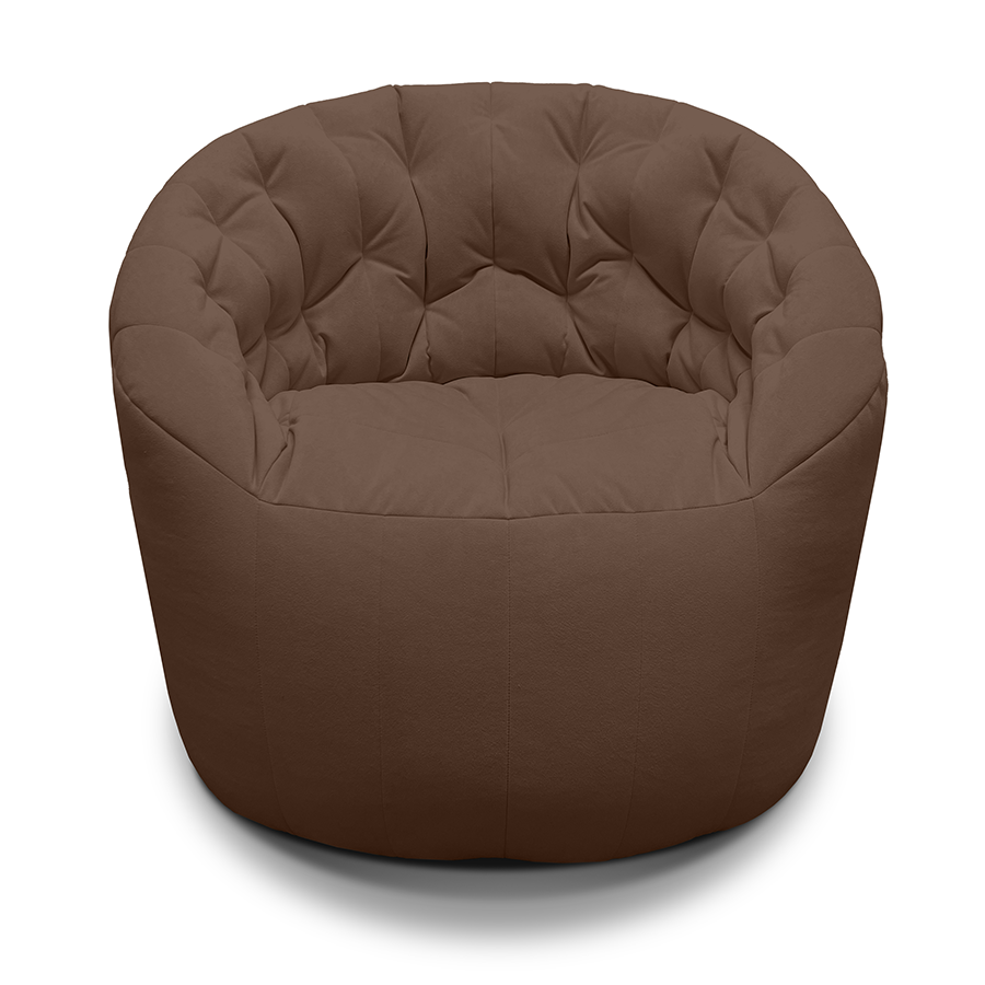 Купить лёгкое бескаркасное кресло Butterfly Light Sofa - Hot Chocolate (коричневый Велюр)