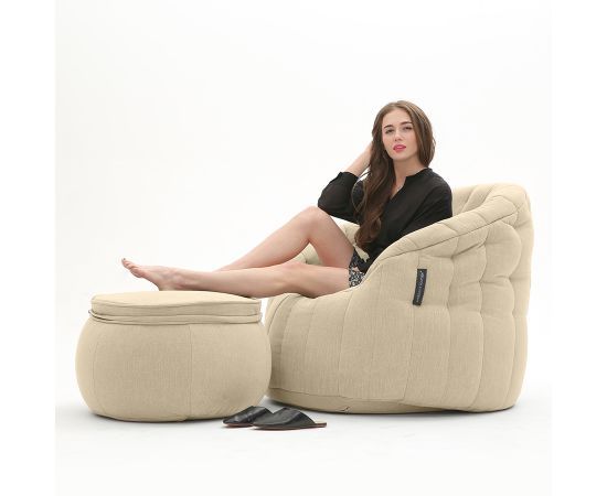 натуральное кресло-шезлонг бескаркасное Butterfly Chaise шенилловое — дизайн и качество