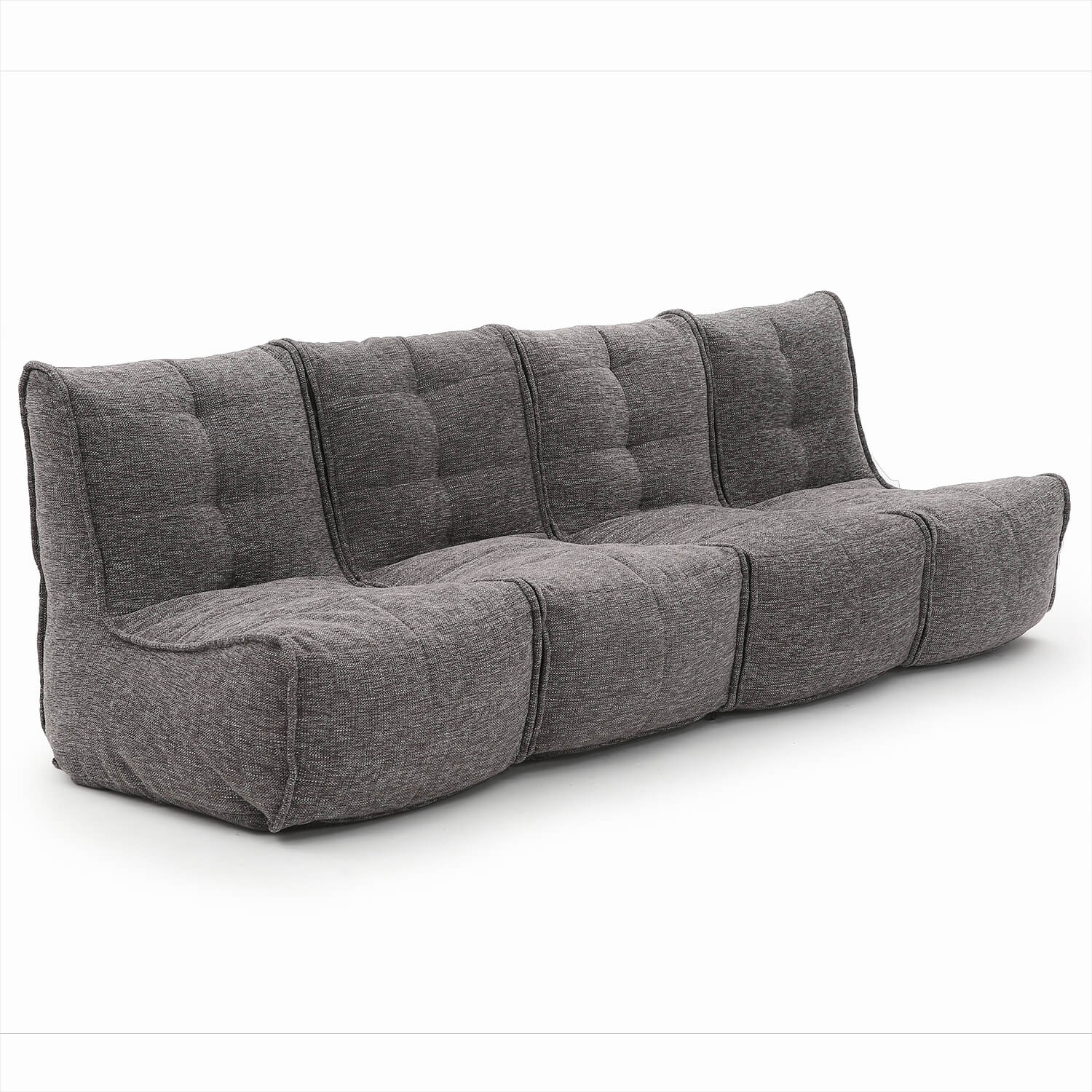 тёмно-серое четырёхместный модульный диван Mod4 Quad Couch из Sofa Weave для гостиной и домашнего кинотеатра — крупный план
